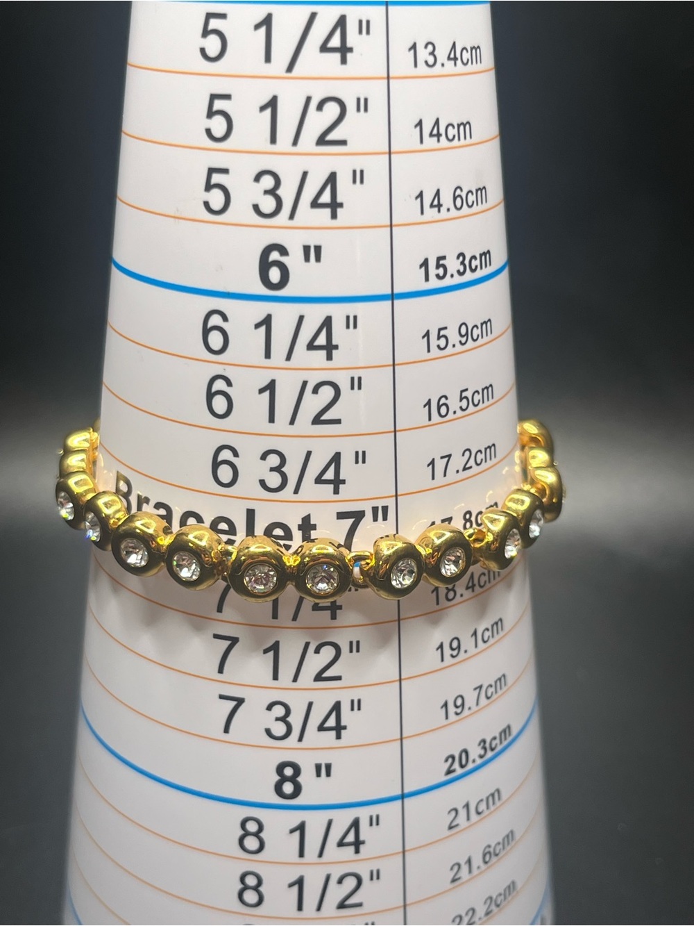 Vintage Monet Gold Tone Crystal Tennis Bracelet Signed Bezel Set Rhinestones - Picture 6 of 6